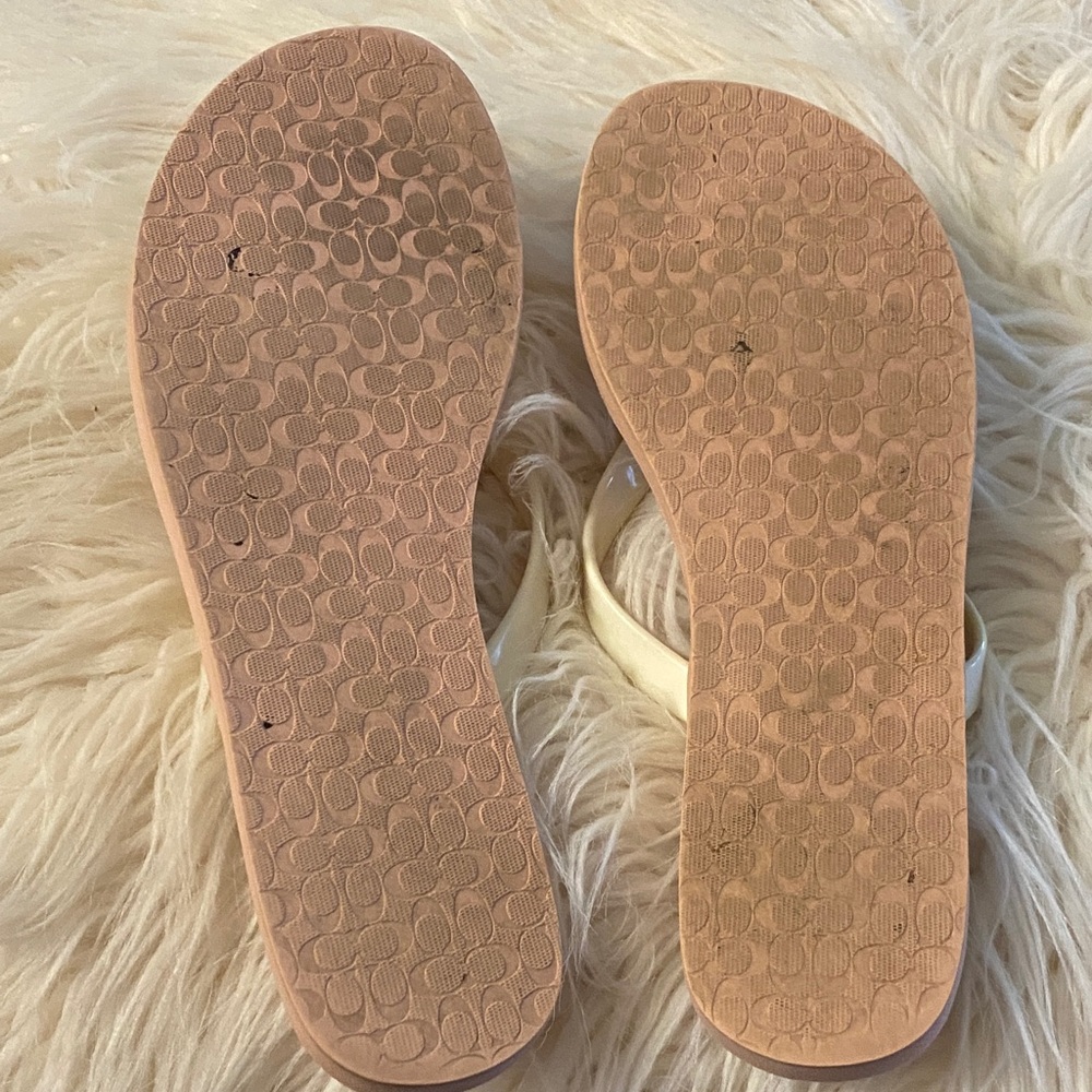 Coach Floral Cream Sandals - Picture 6 of 14